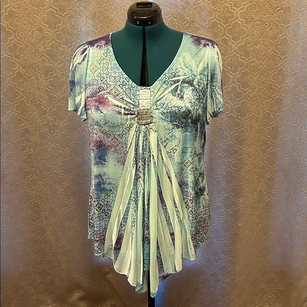 Chic Tie-Dye Women's Blouse